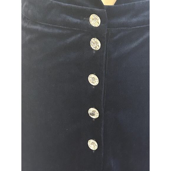 RESET by Jane Blue Velvet Rhinestone Button Pinafore Overall Romper Size… - Picture 2 of 10